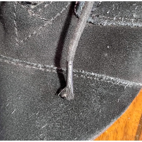 Toms Desert Wedge Black Suede Ankle Booties Lace Up Size 9 - Picture 9 of 9